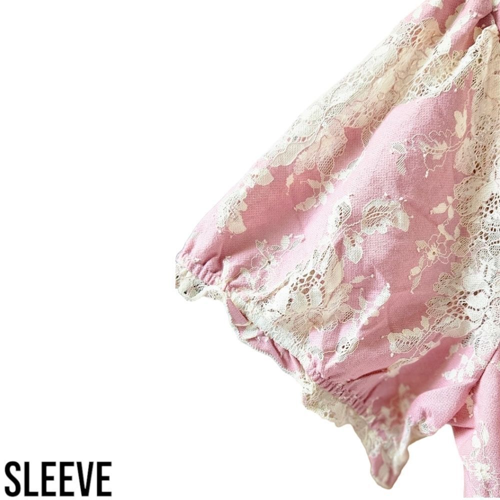 TORRID Foxglove Pink Mini two toned, lace floral, tierd babydoll dress. 1X - Picture 7 of 16